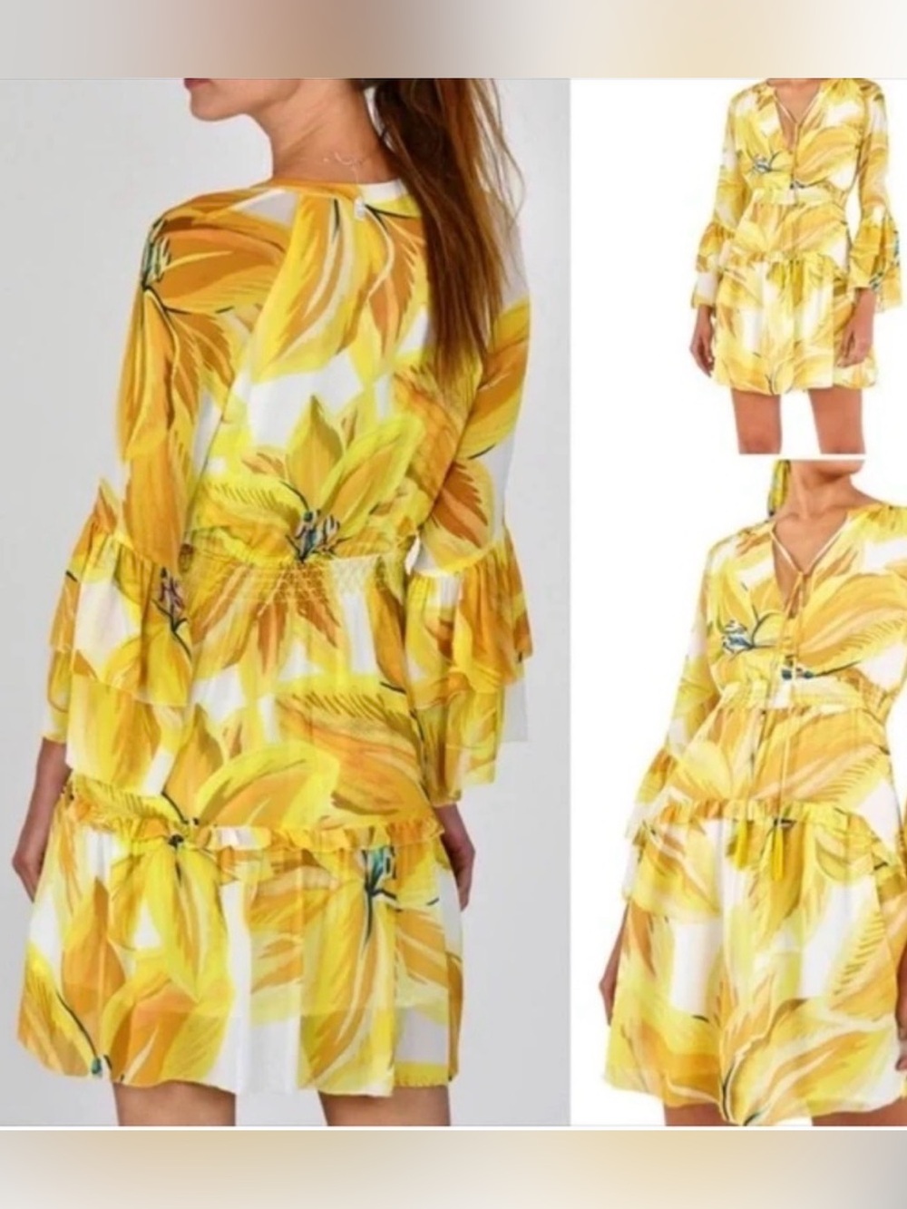 Farm Rio White Azalea Mini Dress NWT